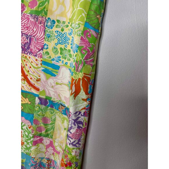 Vintage 1990s Lilly Pulitzer White Label Patchwork Dress Floral Print 8P AS IS - Picture 11 of 16